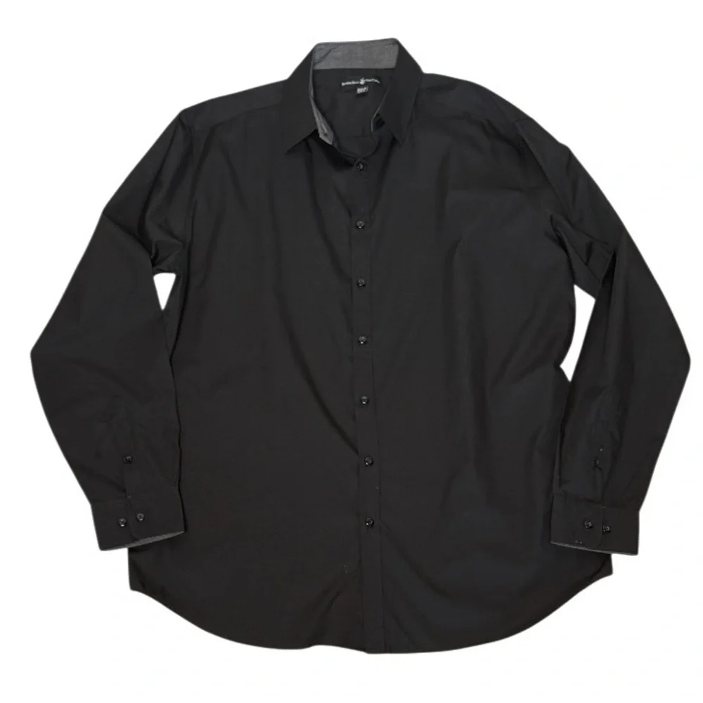 Beverly Hills Polo Club Men's Black Button-Up Shirt - Sz 2XLB (Big & Tall) NWOT!